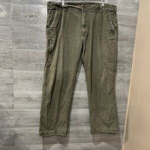 The American Outdoorsman Men Green Pants Sz 40x30 Hiking Workwear Faded